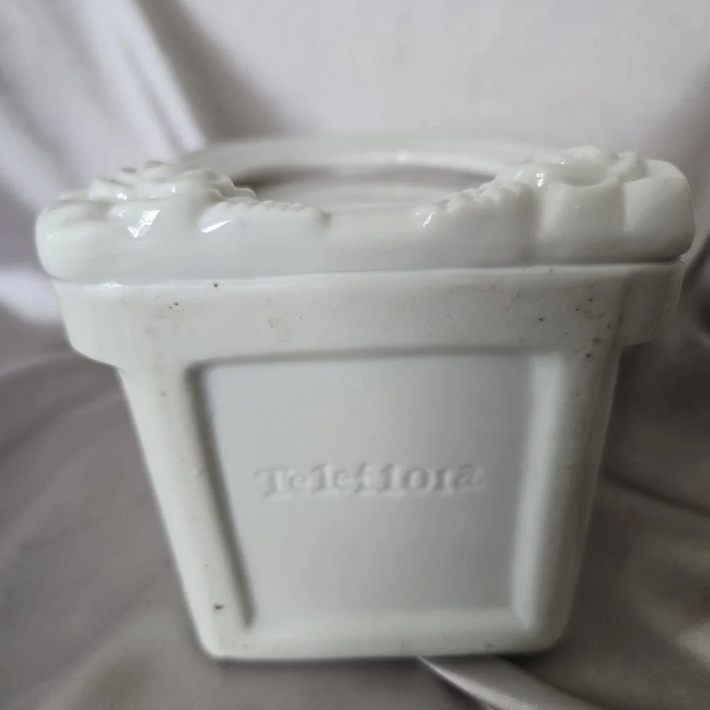 Vintage Teleflora Planter With Oval Picture Frame Front Glossy‎ Finish